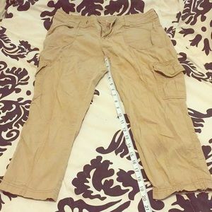 Faded Glory size 4 khaki cargo capris